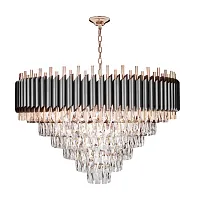 Люстра подвесная Eclair 10206/800 LOFT IT чёрная прозрачная на 15 ламп, основание золотое в стиле современный Люстра подвесная Eclair 10206/800 LOFT IT чёрная прозрачная на 15 ламп, основание золотое в стиле современный